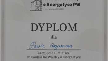Dyplom dla Pawła Grzywacza