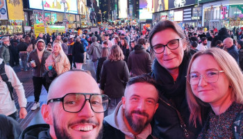 Kadra pedagogiczna na Times Square