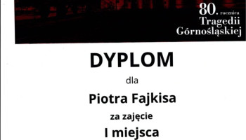 Dyplom dla Piotra Fajkisa